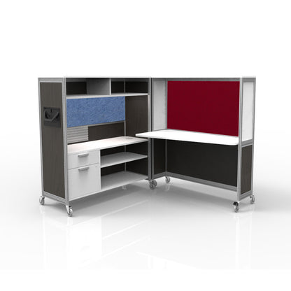 Mobile Folding Cubicle Desk Enhanced