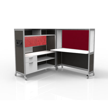 Mobile Folding Cubicle Desk Enhanced