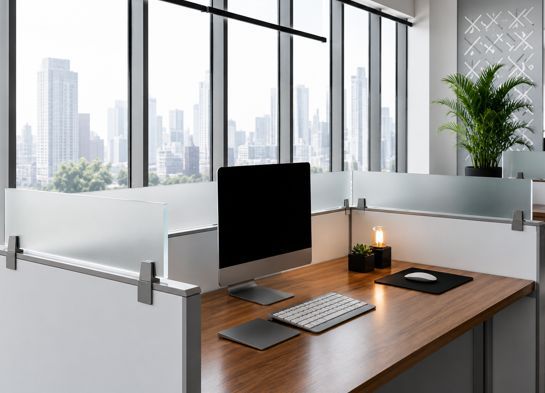 Cubicle Panel Extender 12H Frosted Acrylic