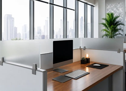 Cubicle Panel Extender 18H Frosted Acrylic