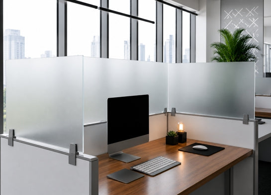 Cubicle Panel Extender 24H Frosted Acrylic