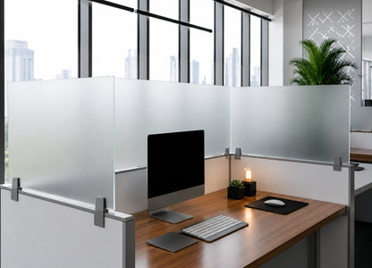 Cubicle Panel Extender 24H Frosted Acrylic