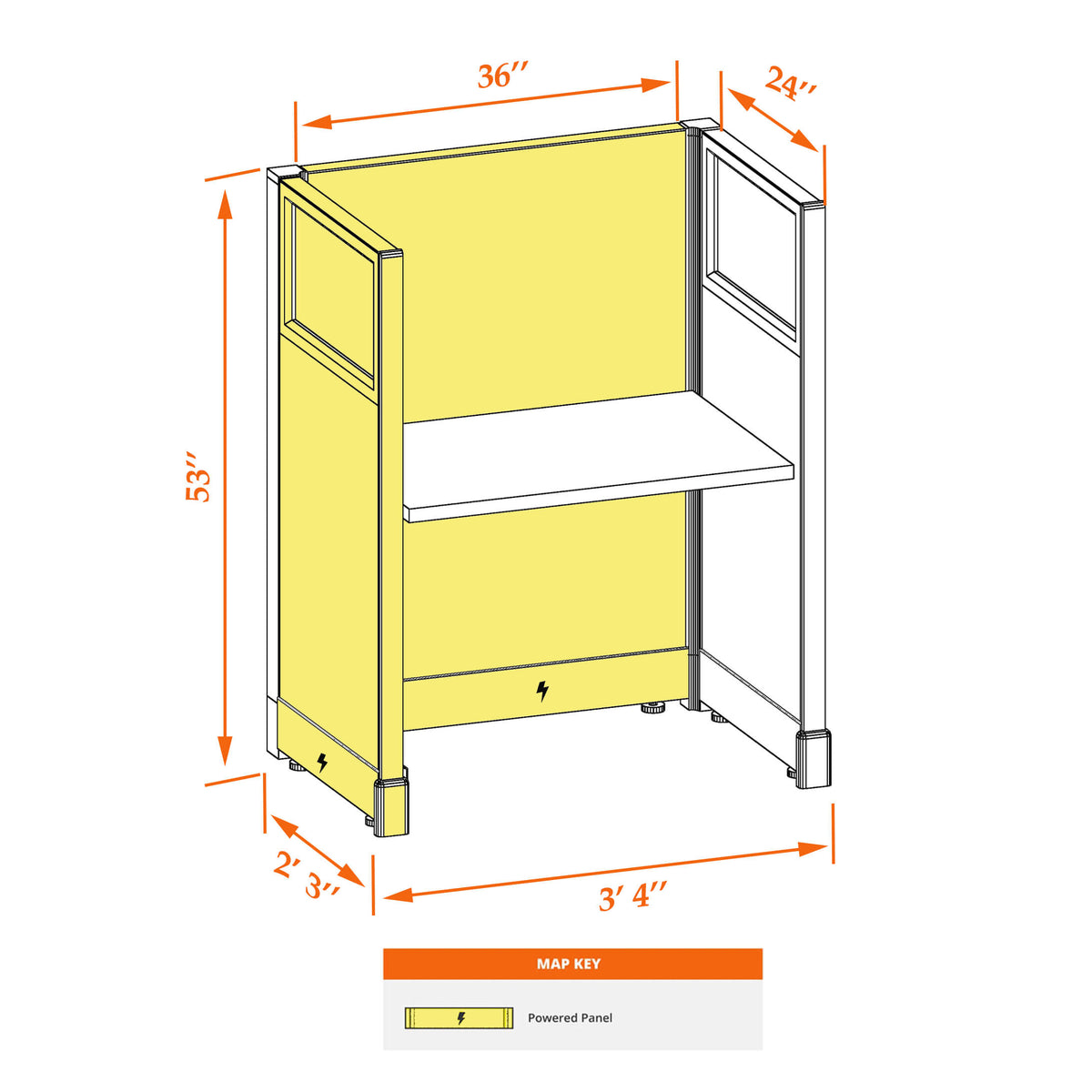 Call Center Cubicles With Glass 53H Powered