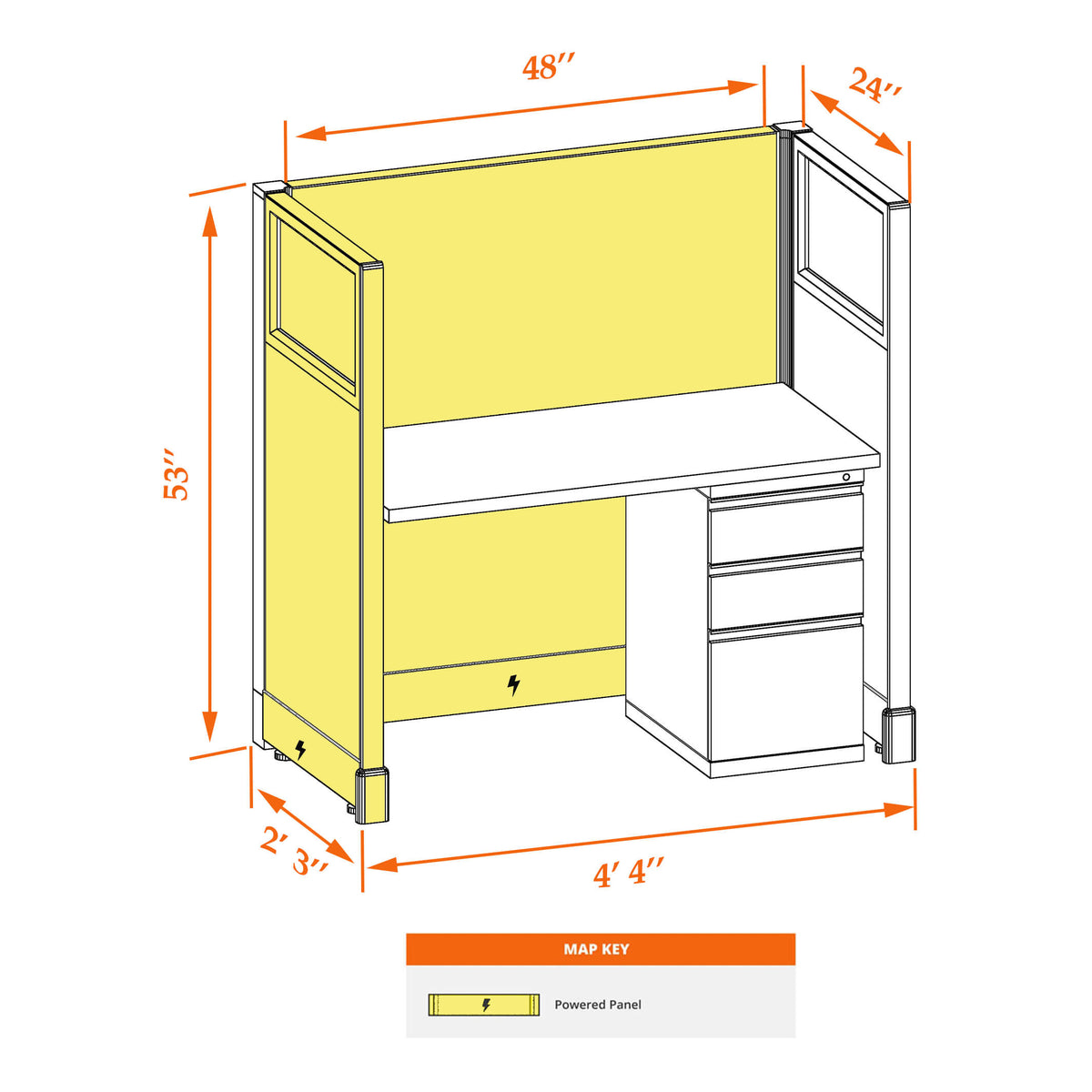 Call Center Cubicles With Glass 53H Powered