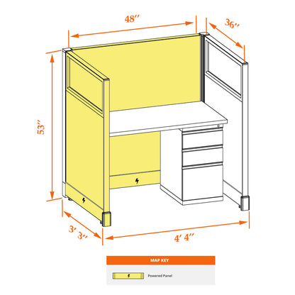 Call Center Cubicles With Glass 53H Powered