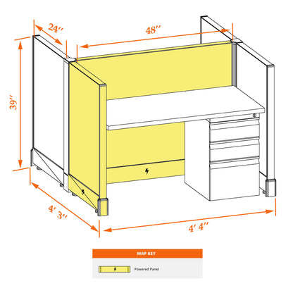 Call Center Cubicles 39H  2-Pack Cluster Powered