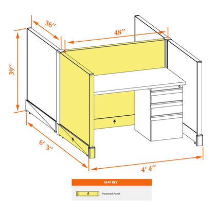 Call Center Cubicles 39H  2-Pack Cluster Powered