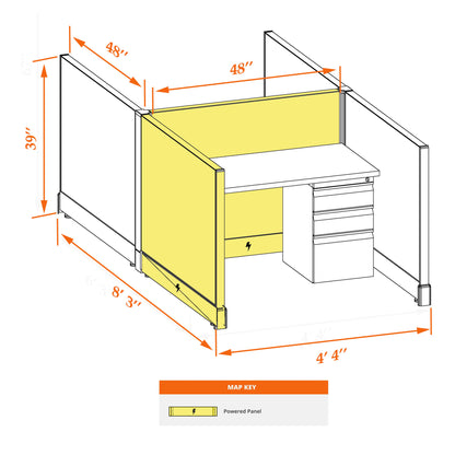 Call Center Cubicles 39H  2-Pack Cluster Powered