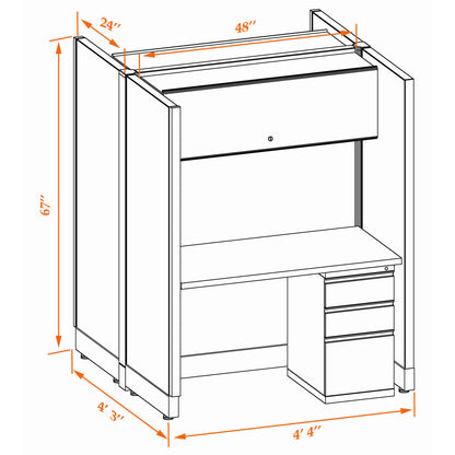 Call Center Cubicles 67H 2-Pack Cluster Non-Powered