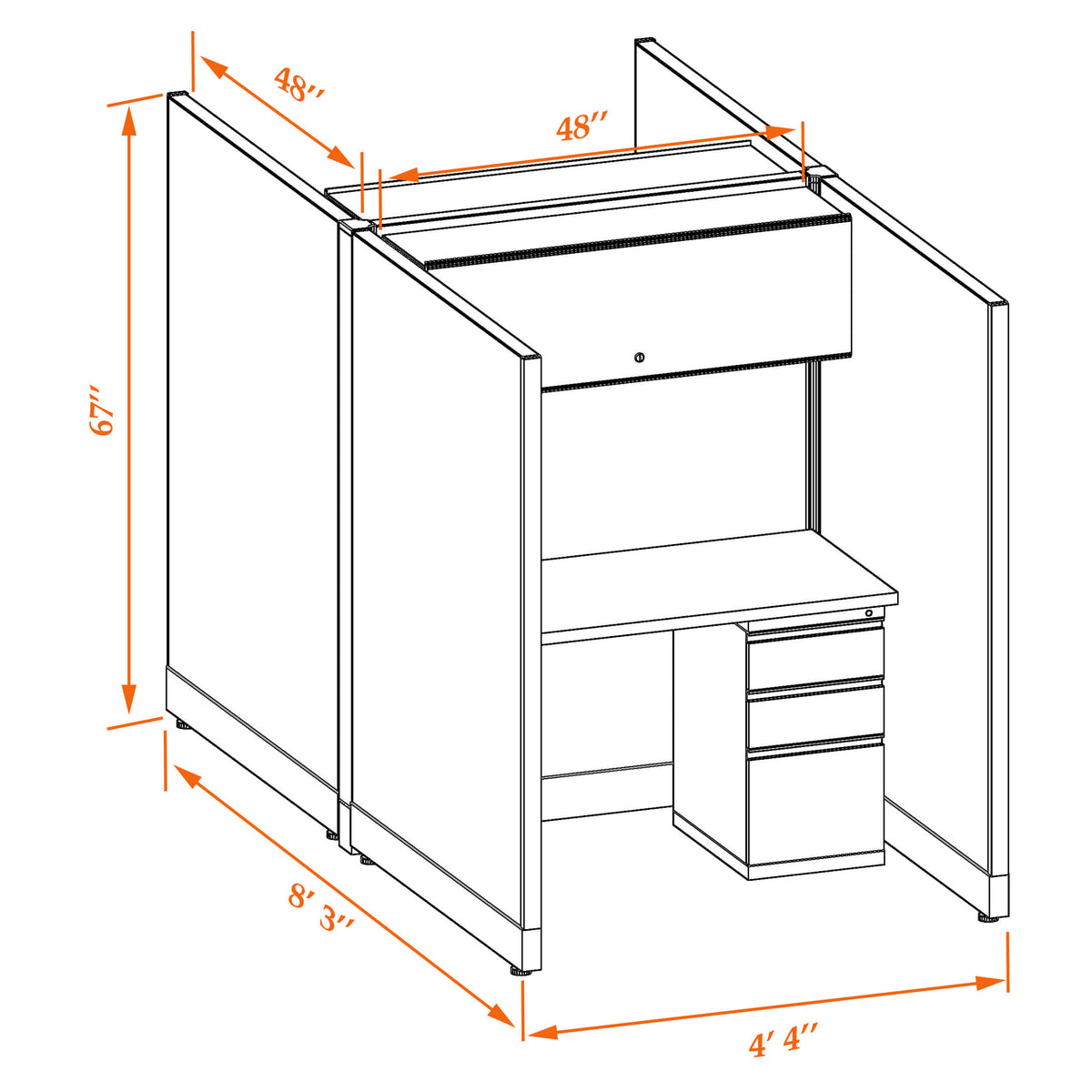 Call Center Cubicles 67H 2-Pack Cluster Non-Powered