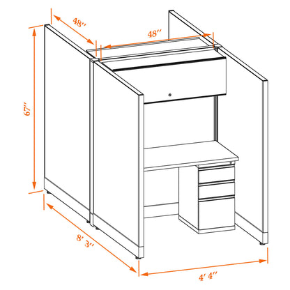 Call Center Cubicles 67H 2-Pack Cluster Non-Powered