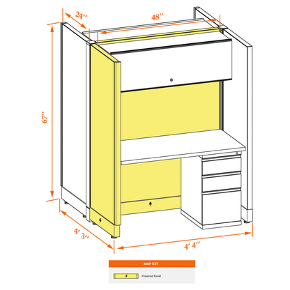 Call Center Cubicles 67H 2-Pack Cluster Powered