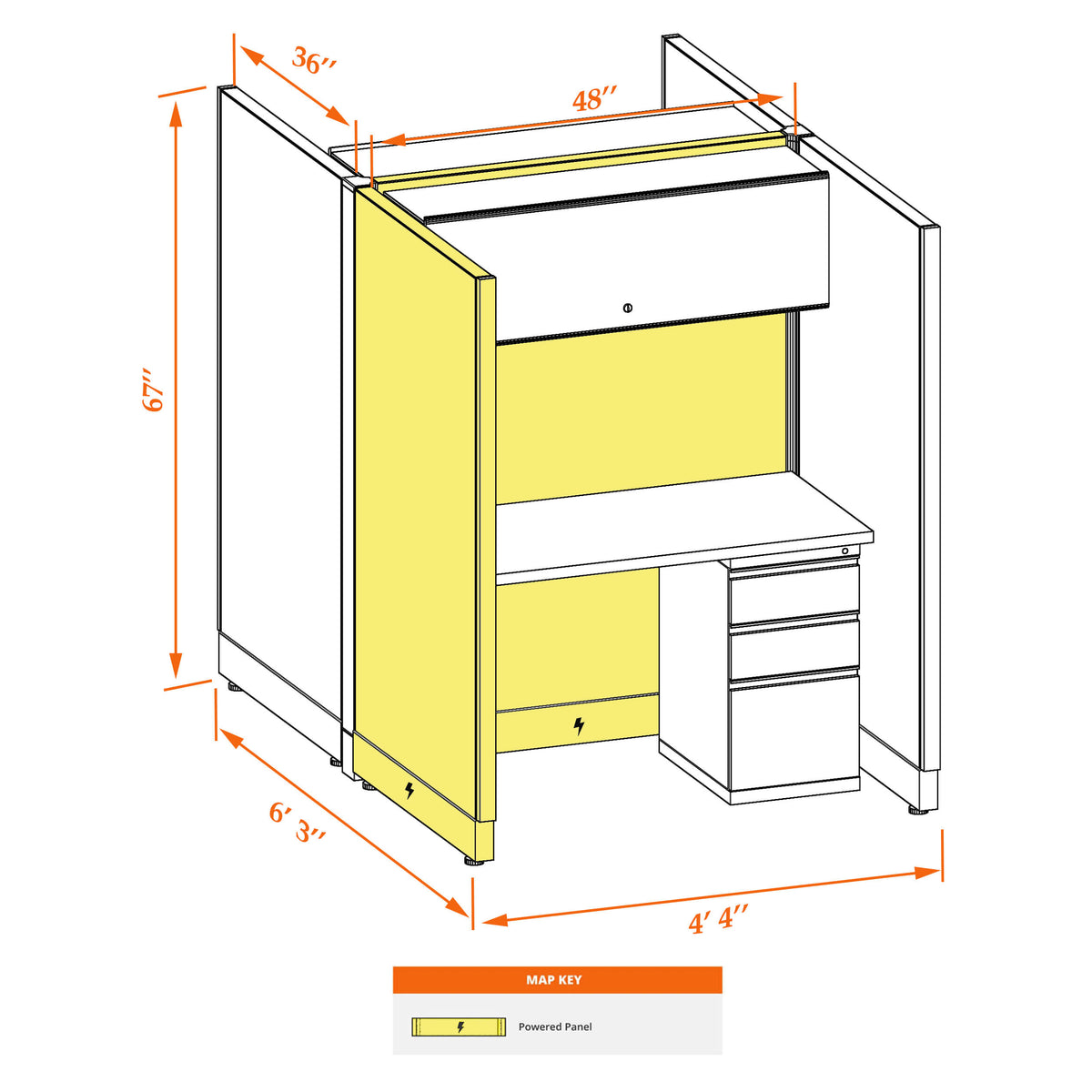 Call Center Cubicles 67H 2-Pack Cluster Powered