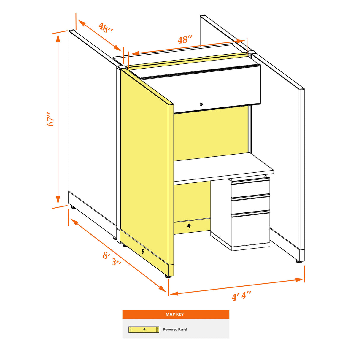 Call Center Cubicles 67H 2-Pack Cluster Powered