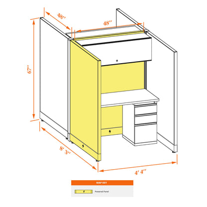 Call Center Cubicles 67H 2-Pack Cluster Powered
