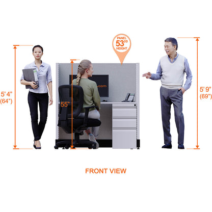 Call Center Cubicles 53H 2-Pack In-Line Powered