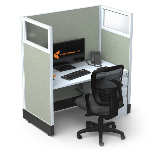 Call Center Cubicles With Glass 53H Powered