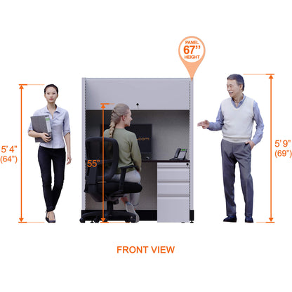 Call Center Cubicles 67H 3-Pack In-Line Powered