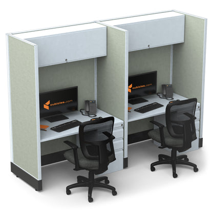 Call Center Cubicles 67H 2-Pack In-line Powered