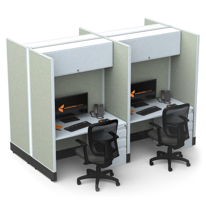 Call Center Cubicles 67H 4-Pack Cluster Powered