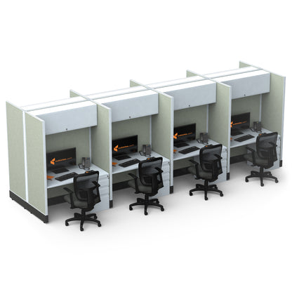 Call Center Cubicles 67H 8-Pack Cluster Powered