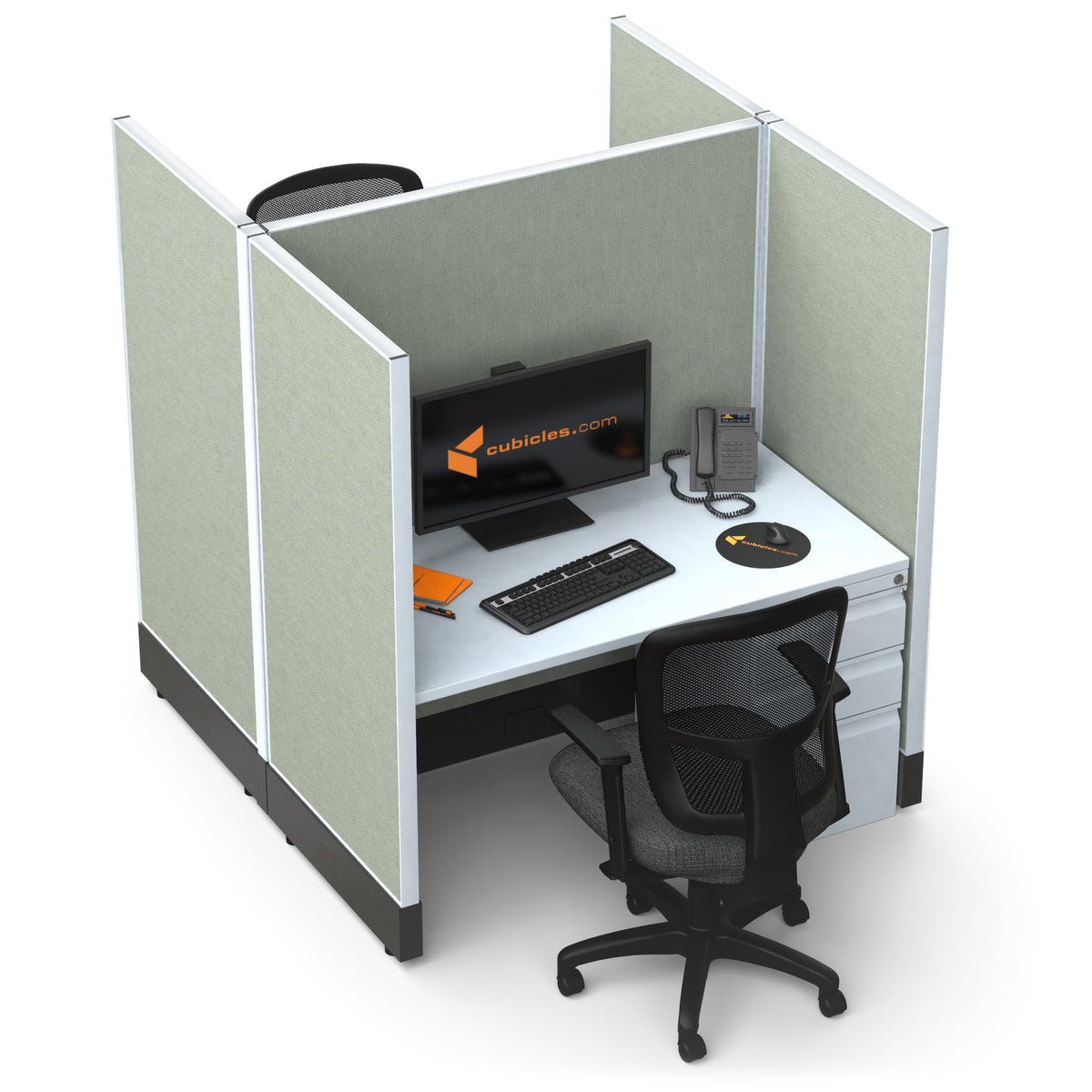 Call Center Cubicles 53H 2-Pack Cluster Powered