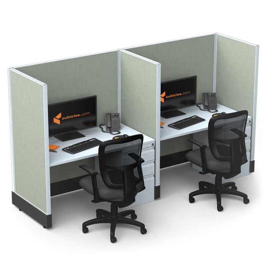 Call Center Cubicles 53H 2-Pack In-Line Powered