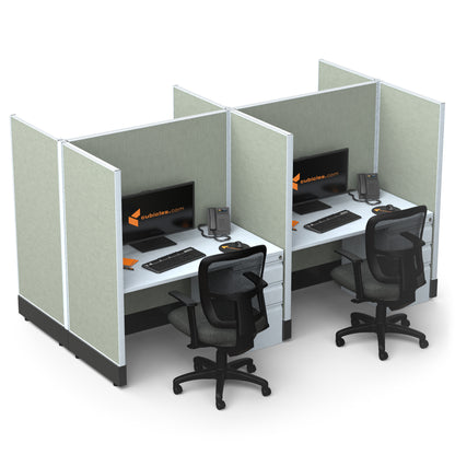 Call Center Cubicles 53H 4-Pack Cluster Powered