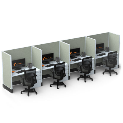 Call Center Cubicles 53H 4-Pack In-Line Powered
