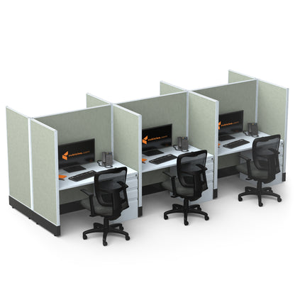 Call Center Cubicles 53H 6-Pack Cluster Powered
