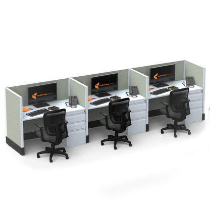Call Center Cubicles 39H 3-Pack In-Line Non-Powered