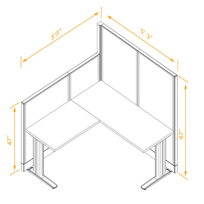 Cubicle Desks L-Shaped Non-Powered