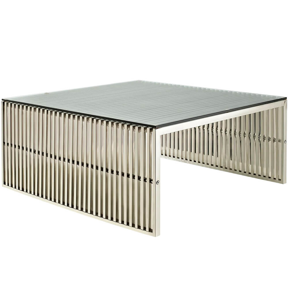 Grid Stainless Steel Coffee Table 39 inch