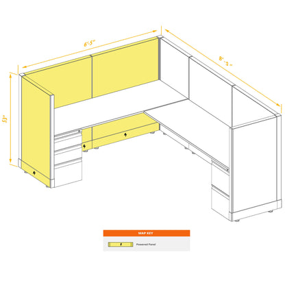 L-Shaped Cubicles 53H Powered
