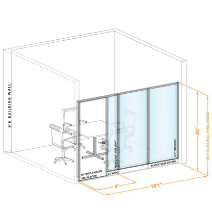 Modular Conference Room Partitions I-Shape 85H