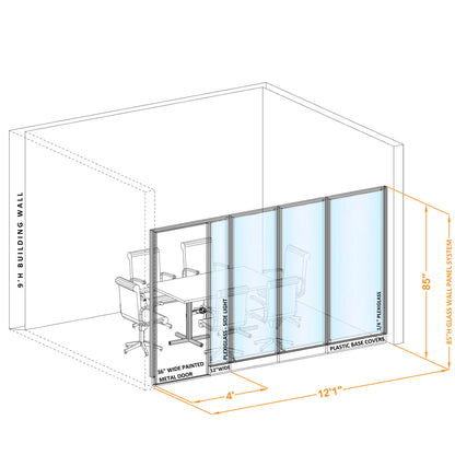 Modular Conference Room Partitions I-Shape 85H