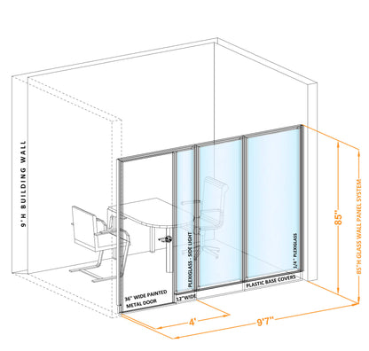 Modular Conference Room Partitions I-Shape 85H
