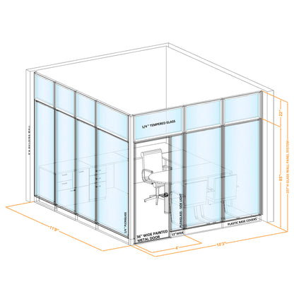Modular Office Partitions L-Shape 107H