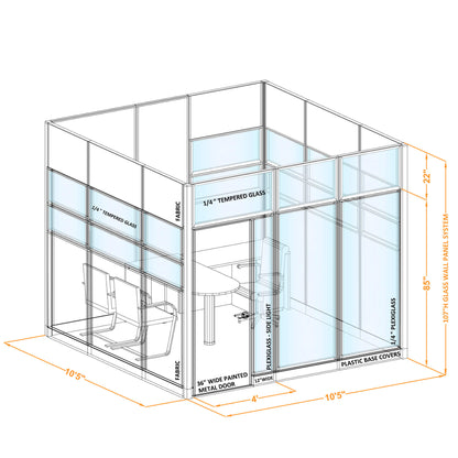 Modular Office Partitions O-Shape 107H