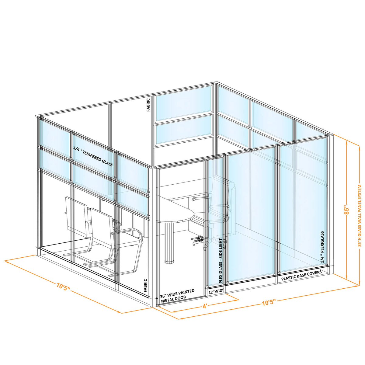 Modular Office Partitions O-Shape 85H