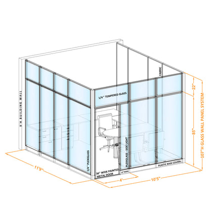 Modular Office Partitions U-Shape 107H
