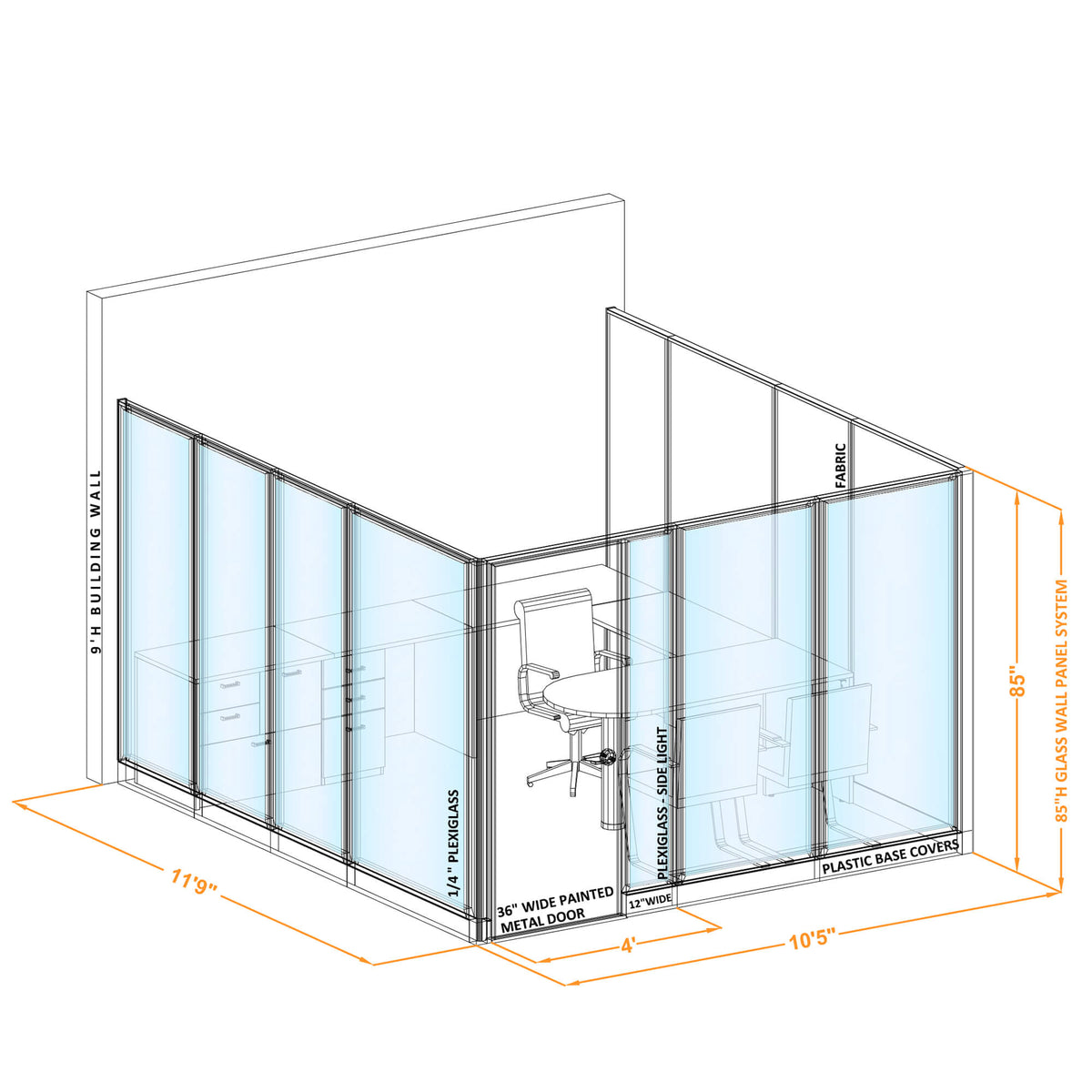 Modular Office Partitions U-Shape 85H