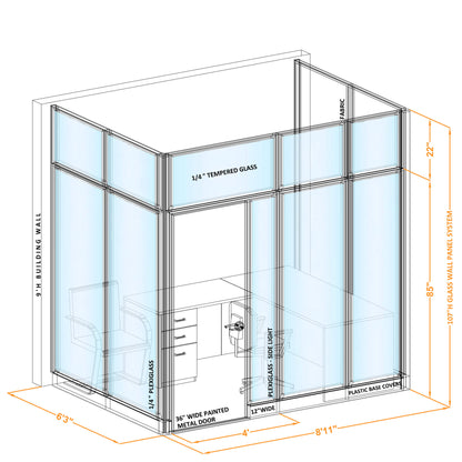 Modular Office Partitions U-Shape 107H