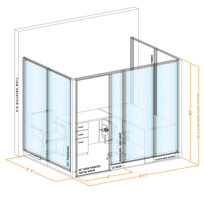 Modular Office Partitions U-Shape 85H