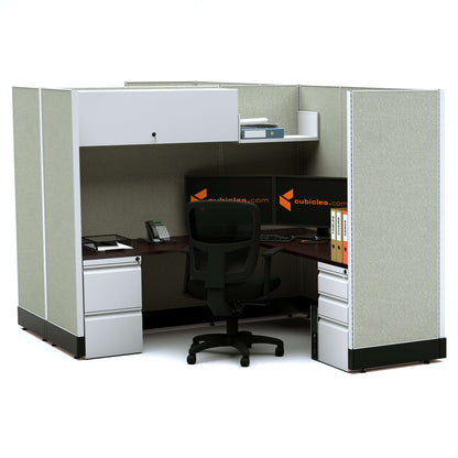 L-Shaped Cubicles 67H 2-Pack Cluster Powered