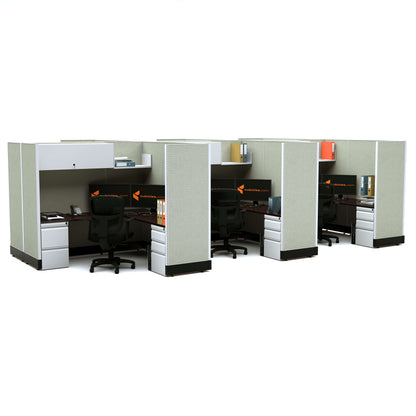 L-Shaped Cubicles 67H 6-Pack Cluster Powered