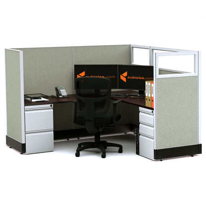 L-Shaped Cubicles Partial Glass 53H Non-Powered