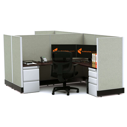 L-Shaped Cubicles 53H 2-Pack Cluster Powered