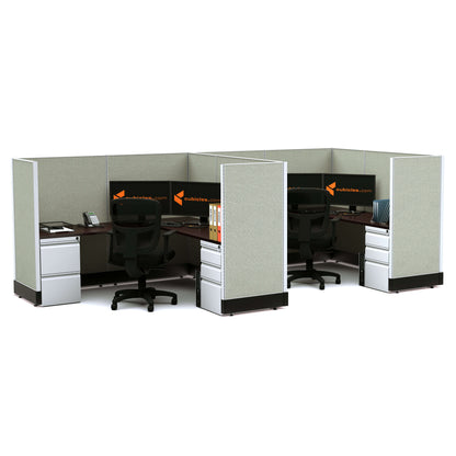 L-Shaped Cubicles 53H 2-Pack In-Line Non-Powered