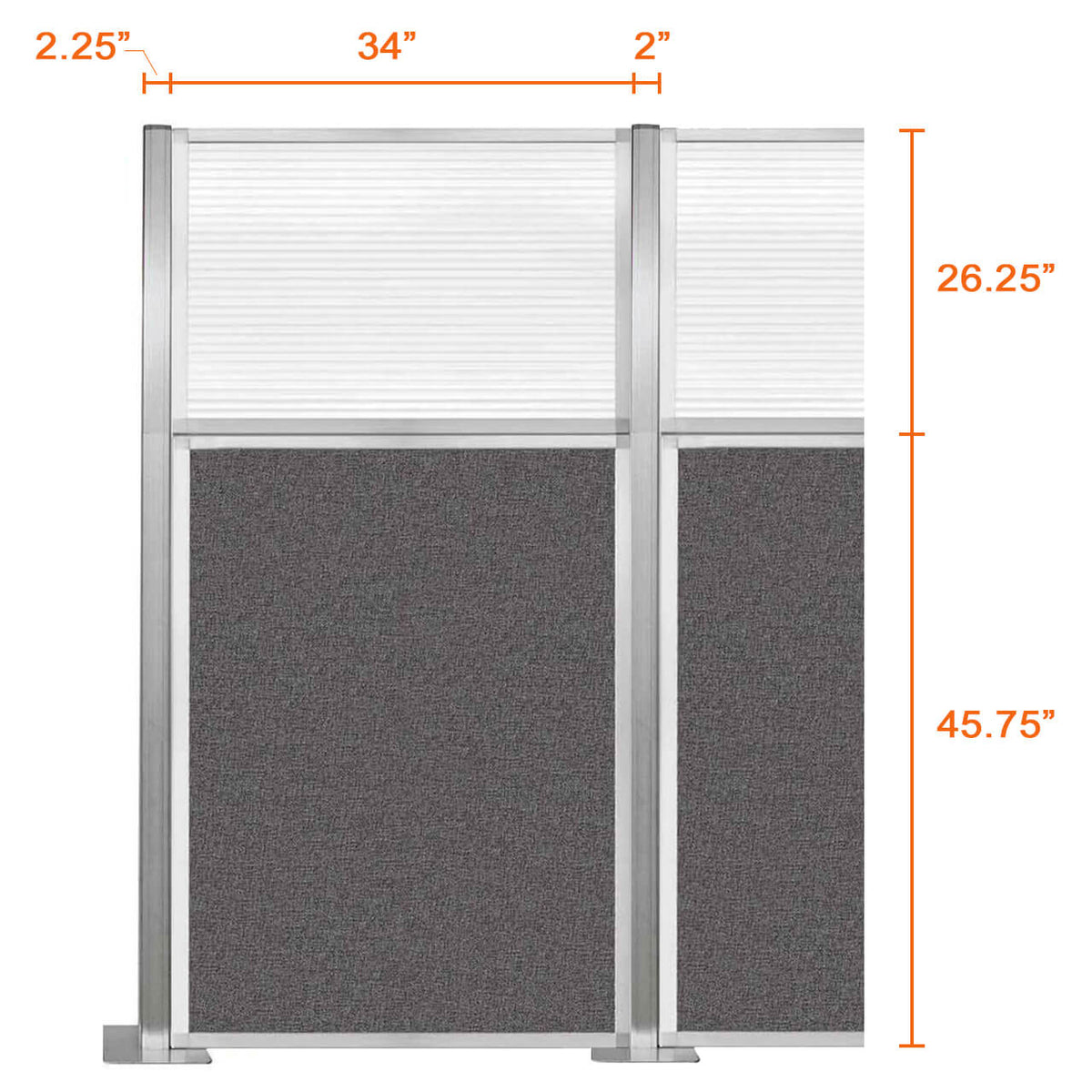 DIY Modual Office Divider With Glass 72H x 36W